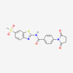 4-(2,5-dioxopyrrolidin-1-yl)-N-(6-methylsulfonyl-1,3-benzothiazol-2-yl)benzamide - 329905-27-3