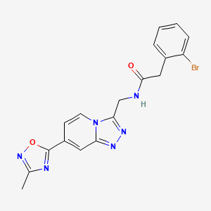 2-(2-bromophenyl)-N-((7-(3-methyl-1,2,4-oxadiazol-5-yl)-[1,2,4]triazolo[4,3-a]pyridin-3-yl)methyl)acetamide - 2034414-30-5