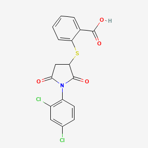 2-((1-(2,4-Dichlorophenyl)-2,5-dioxopyrrolidin-3-yl)thio)benzoic acid - 838852-14-5