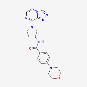 4-(morpholin-4-yl)-N-(1-{[1,2,4]triazolo[4,3-a]pyrazin-8-yl}pyrrolidin-3-yl)benzamide - 2034296-21-2