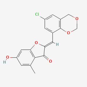 (2Z)-2-[(6-chloro-4H-1,3-benzodioxin-8-yl)methylidene]-6-hydroxy-4-methyl-1-benzofuran-3(2H)-one - 929339-65-1