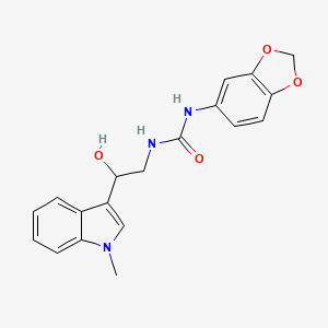 1-(benzo[d][1,3]dioxol-5-yl)-3-(2-hydroxy-2-(1-methyl-1H-indol-3-yl)ethyl)urea - 1448076-92-3