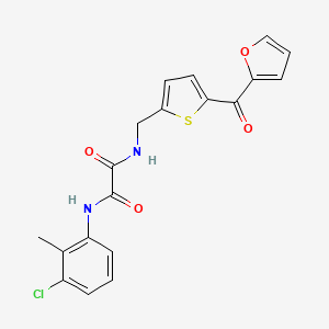 N'-(3-chloro-2-methylphenyl)-N-{[5-(furan-2-carbonyl)thiophen-2-yl]methyl}ethanediamide - 1797613-71-8