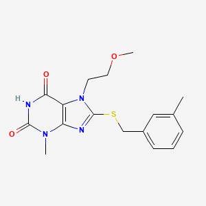 7-(2-methoxyethyl)-3-methyl-8-{[(3-methylphenyl)methyl]sulfanyl}-2,3,6,7-tetrahydro-1H-purine-2,6-dione - 332897-55-9
