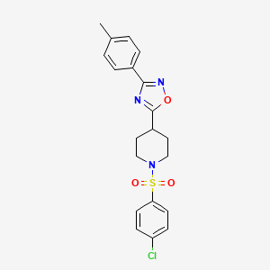 1-(4-chlorobenzenesulfonyl)-4-[3-(4-methylphenyl)-1,2,4-oxadiazol-5-yl]piperidine - 887441-65-8