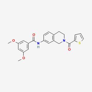3,5-dimethoxy-N-(2-(thiophene-2-carbonyl)-1,2,3,4-tetrahydroisoquinolin-7-yl)benzamide - 955761-14-5