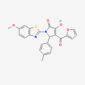 4-(furan-2-carbonyl)-3-hydroxy-1-(6-methoxybenzo[d]thiazol-2-yl)-5-(p-tolyl)-1H-pyrrol-2(5H)-one - 514187-83-8