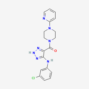 (5-((3-chlorophenyl)amino)-1H-1,2,3-triazol-4-yl)(4-(pyridin-2-yl)piperazin-1-yl)methanone - 1291853-13-8