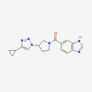 (1H-benzo[d]imidazol-5-yl)(3-(4-cyclopropyl-1H-1,2,3-triazol-1-yl)pyrrolidin-1-yl)methanone - 2034302-77-5