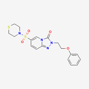 2-(2-phenoxyethyl)-6-(thiomorpholin-4-ylsulfonyl)[1,2,4]triazolo[4,3-a]pyridin-3(2H)-one - 1251576-88-1