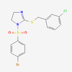 1-(4-bromobenzenesulfonyl)-2-{[(3-chlorophenyl)methyl]sulfanyl}-4,5-dihydro-1H-imidazole - 868218-87-5