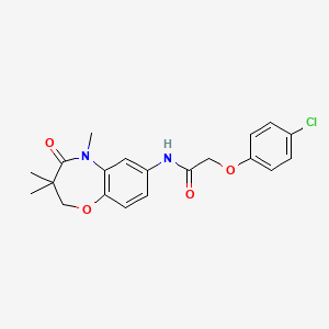2-(4-chlorophenoxy)-N-(3,3,5-trimethyl-4-oxo-2,3,4,5-tetrahydrobenzo[b][1,4]oxazepin-7-yl)acetamide - 921541-67-5