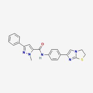 N-(4-(2,3-dihydroimidazo[2,1-b]thiazol-6-yl)phenyl)-1-methyl-3-phenyl-1H-pyrazole-5-carboxamide - 1211734-17-6