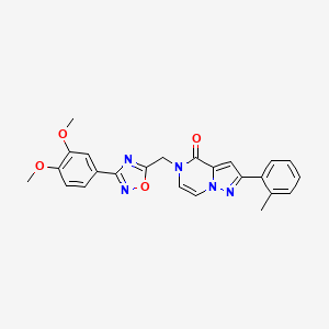 5-((3-(3,4-dimethoxyphenyl)-1,2,4-oxadiazol-5-yl)methyl)-2-(o-tolyl)pyrazolo[1,5-a]pyrazin-4(5H)-one - 1207055-93-3