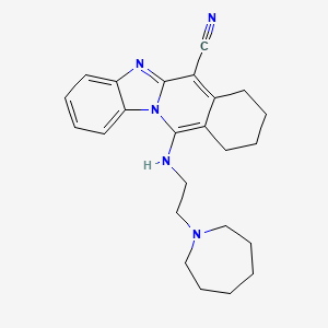 9-{[2-(azepan-1-yl)ethyl]amino}-10,17-diazatetracyclo[8.7.0.0^{3,8}.0^{11,16}]heptadeca-1(17),2,8,11(16),12,14-hexaene-2-carbonitrile - 844862-81-3