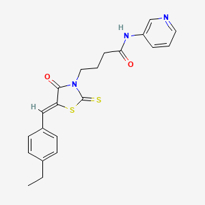 (Z)-4-(5-(4-ethylbenzylidene)-4-oxo-2-thioxothiazolidin-3-yl)-N-(pyridin-3-yl)butanamide - 315243-44-8