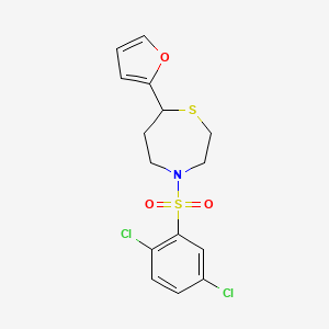 4-((2,5-Dichlorophenyl)sulfonyl)-7-(furan-2-yl)-1,4-thiazepane - 1705517-93-6