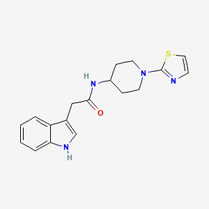 2-(1H-indol-3-yl)-N-(1-(thiazol-2-yl)piperidin-4-yl)acetamide - 1448058-31-8