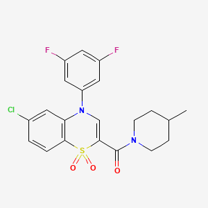 6-chloro-4-(3,5-difluorophenyl)-2-(4-methylpiperidine-1-carbonyl)-4H-1lambda6,4-benzothiazine-1,1-dione - 1251699-22-5