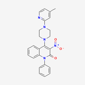4-(4-(4-methylpyridin-2-yl)piperazin-1-yl)-3-nitro-1-phenylquinolin-2(1H)-one - 433258-82-3