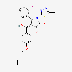 4-(4-butoxybenzoyl)-5-(2-fluorophenyl)-3-hydroxy-1-(5-methyl-1,3,4-thiadiazol-2-yl)-1H-pyrrol-2(5H)-one - 609795-73-5