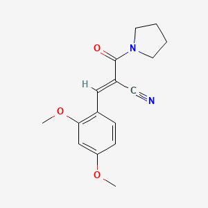 (E)-3-(2,4-dimethoxyphenyl)-2-(pyrrolidine-1-carbonyl)prop-2-enenitrile - 454669-83-1