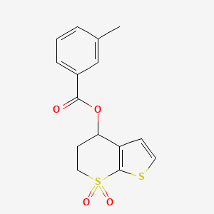 1,1-dioxo-2H,3H,4H-1lambda6-thieno[2,3-b]thiopyran-4-yl 3-methylbenzoate - 343373-68-2