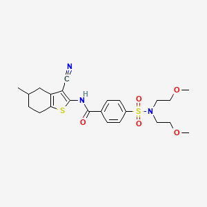 4-[bis(2-methoxyethyl)sulfamoyl]-N-(3-cyano-5-methyl-4,5,6,7-tetrahydro-1-benzothiophen-2-yl)benzamide - 329903-24-4