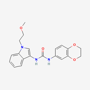 1-(2,3-dihydrobenzo[b][1,4]dioxin-6-yl)-3-(1-(2-methoxyethyl)-1H-indol-3-yl)urea - 923096-34-8