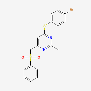 (6-((4-Bromophenyl)sulfanyl)-2-methyl-4-pyrimidinyl)methyl phenyl sulfone - 338960-48-8
