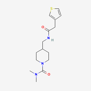 N,N-dimethyl-4-((2-(thiophen-3-yl)acetamido)methyl)piperidine-1-carboxamide - 2034295-51-5