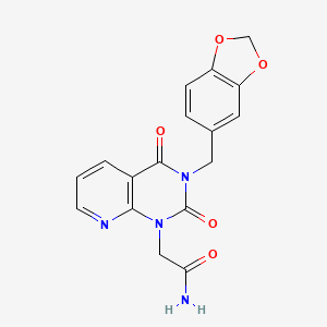 2-{3-[(2H-1,3-benzodioxol-5-yl)methyl]-2,4-dioxo-1H,2H,3H,4H-pyrido[2,3-d]pyrimidin-1-yl}acetamide - 895647-16-2