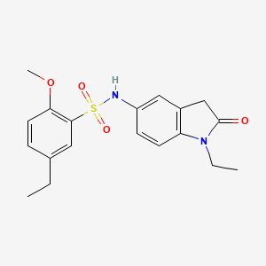 5-ethyl-N-(1-ethyl-2-oxo-2,3-dihydro-1H-indol-5-yl)-2-methoxybenzene-1-sulfonamide - 921557-77-9