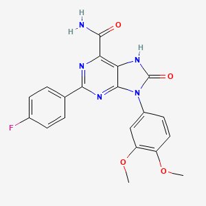 9-(3,4-dimethoxyphenyl)-2-(4-fluorophenyl)-8-oxo-8,9-dihydro-7H-purine-6-carboxamide - 906164-97-4