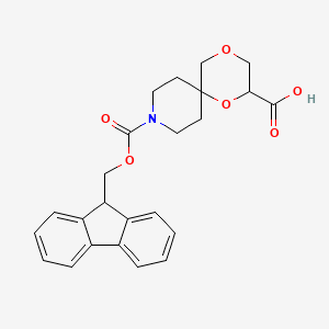 9-(9H-Fluoren-9-ylmethoxycarbonyl)-1,4-dioxa-9-azaspiro[5.5]undecane-2-carboxylic acid - 2416231-29-1