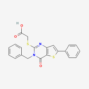 2-({3-benzyl-4-oxo-6-phenyl-3H,4H-thieno[3,2-d]pyrimidin-2-yl}sulfanyl)acetic acid - 750607-14-8