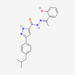 (E)-N'-(1-(2-hydroxyphenyl)ethylidene)-3-(4-isobutylphenyl)-1H-pyrazole-5-carbohydrazide - 1285540-28-4