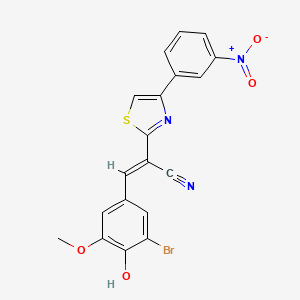 (2E)-3-(3-bromo-4-hydroxy-5-methoxyphenyl)-2-[4-(3-nitrophenyl)-1,3-thiazol-2-yl]prop-2-enenitrile - 683254-71-9