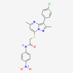 2-((3-(4-chlorophenyl)-2,5-dimethylpyrazolo[1,5-a]pyrimidin-7-yl)thio)-N-(4-nitrophenyl)acetamide - 862486-30-4
