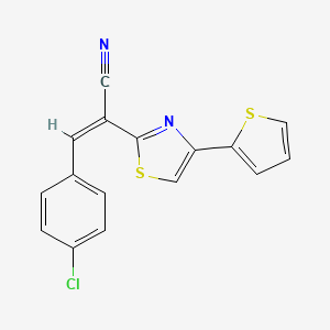 (Z)-3-(4-chlorophenyl)-2-(4-(thiophen-2-yl)thiazol-2-yl)acrylonitrile - 332046-32-9