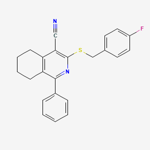 3-[(4-Fluorobenzyl)sulfanyl]-1-phenyl-5,6,7,8-tetrahydro-4-isoquinolinecarbonitrile - 439096-43-2