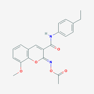 (2Z)-2-[(acetyloxy)imino]-N-(4-ethylphenyl)-8-methoxy-2H-chromene-3-carboxamide - 1327184-45-1