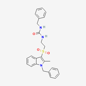1-benzyl-3-(2-((1-benzyl-2-methyl-1H-indol-3-yl)sulfonyl)ethyl)urea - 946351-26-4
