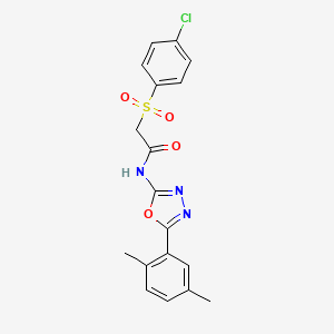 2-(4-chlorobenzenesulfonyl)-N-[5-(2,5-dimethylphenyl)-1,3,4-oxadiazol-2-yl]acetamide - 895465-98-2