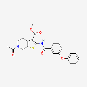 Methyl 6-acetyl-2-(3-phenoxybenzamido)-4,5,6,7-tetrahydrothieno[2,3-c]pyridine-3-carboxylate - 921067-64-3