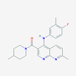 N-(4-fluoro-3-methylphenyl)-7-methyl-3-(4-methylpiperidine-1-carbonyl)-1,8-naphthyridin-4-amine - 1251589-89-5