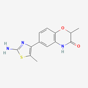 6-(2-amino-5-methyl-1,3-thiazol-4-yl)-2-methyl-3,4-dihydro-2H-1,4-benzoxazin-3-one - 927965-62-6