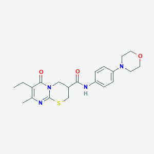 7-ethyl-8-methyl-N-(4-morpholinophenyl)-6-oxo-2,3,4,6-tetrahydropyrimido[2,1-b][1,3]thiazine-3-carboxamide - 1421449-88-8