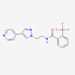 N-{2-[4-(pyridin-4-yl)-1H-pyrazol-1-yl]ethyl}-2-(trifluoromethyl)benzamide - 2034353-75-6