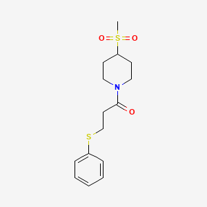 1-(4-(Methylsulfonyl)piperidin-1-yl)-3-(phenylthio)propan-1-one - 1448060-70-5